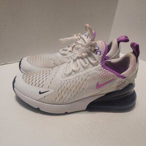 Nike Air Max 270 Gym White/ Purple/Dack Blue Women's Size 5.5Y